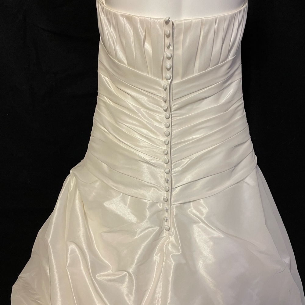 Mori Lee by Madeline Gardner Pleated Bodice Ruched Ball Gown Wedding Dress Sz 16 - Picture 4 of 15